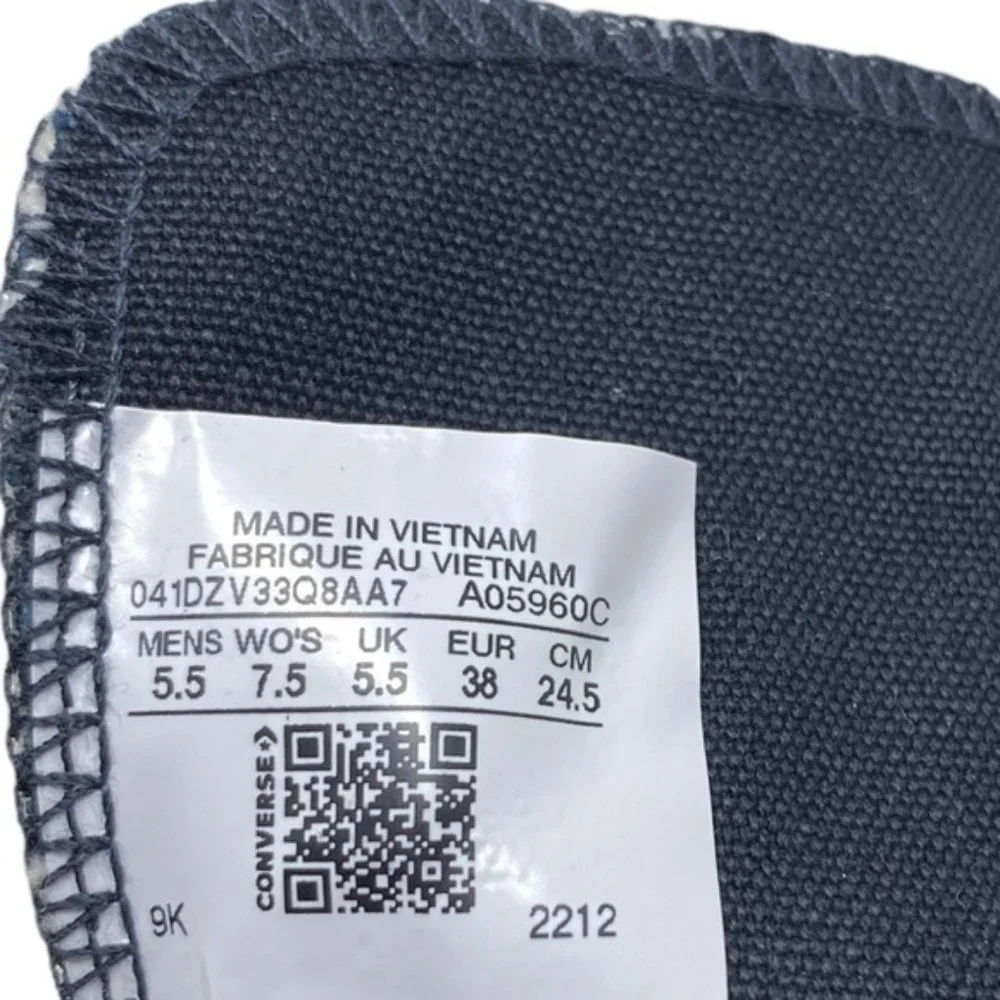 Converse Ctas High Top Sneakers Women Canvas White Black Custom A05960C-WWBLWBLG - Picture 9 of 10